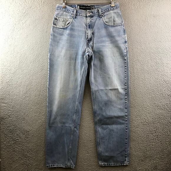 Vtg 90s LevisDistress Silvertab Relaxed Jeans 33x34 USA Skate Grunge Punk